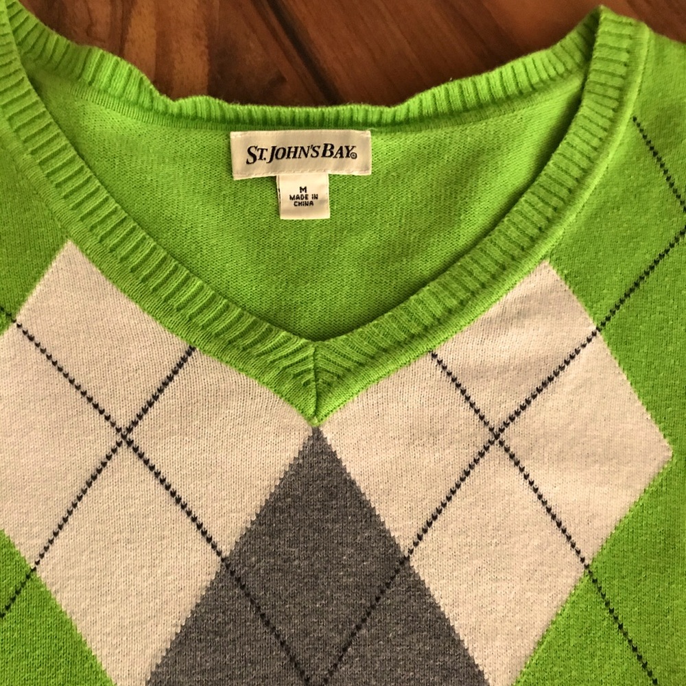 Argyle crew neck sweater